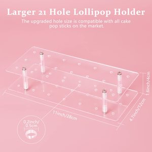 Bánh Pop đứng, 21 lỗ <span class=keywords><strong>Lollipop</strong></span> hiển thị đứng, Acrylic rõ ràng bánh Pop hiển thị chủ, cakepopsical đứng cho sinh nhật, đảng - Product Image 2