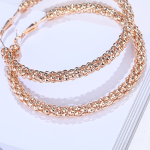Artilady New Trendy Gold <strong>Silver</strong> Punk Oversized Big Circle <strong>Chunky</strong> <strong>Hoop</strong> Dangle Statement Earrings for Woman - Product Image 2