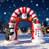 Arche de Noël gonflable en tissu Oxford de qualité supérieure, décorations de Noël avec Père Noël, pingouin, élan, pour location commerciale, célébrations de vacances, divertissement