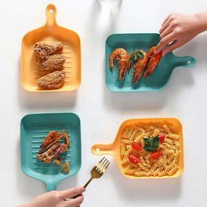 Plato de plástico con asa para uso doméstico, para restos de comida, aperitivos, frutas pequeñas y verduras, vajilla. - Product Image 4