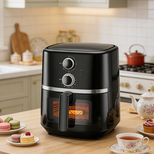 Freidora de Aire de 5.5L, Bandeja Antiadherente Desmontable, Perillas Dobles, Ventana Visible, Protección Contra Sobrecalentamiento, Fácil de Limpiar para Cocinas Modernas - Product Image 5