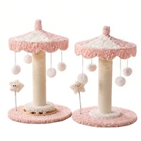 Jouet d'escalade pour chat haut de gamme populaire avec poteaux à gratter en tissu et boule suspendue – Durable, éducatif, rotatif, compact, Noël