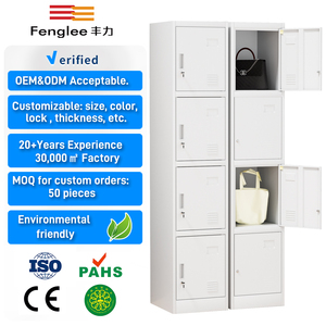 Fabriqué en Chine, armoire en acier à 4 portes avec serrure à clé, casier de rangement en métal pour le personnel d'hôtel, salle de sport, école, dimensions H1850*W380*D450mm - Product Image 1
