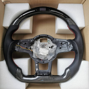 Volant sport en cuir et fibre de carbone pour VW Golf MK4-MK8 <span class=keywords><strong>Caddy</strong></span> Jetta Scirocco Polo Vento Arteon avec lumières LED - Product Image 6