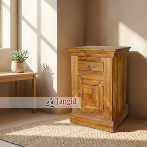 Tables de chevet en bois massif de manguier, mini armoire, table d'appoint de lit, meubles de chambre à coucher faits à la main pour salon, hôtel, ferme - Product Image 4