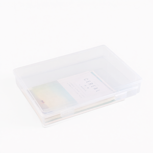 Boîte de rangement pour dossiers en plastique transparent, organisateur de documents A4 avec couvercle, boîte de rangement pour papiers de bureau à domicile - Product Image 1