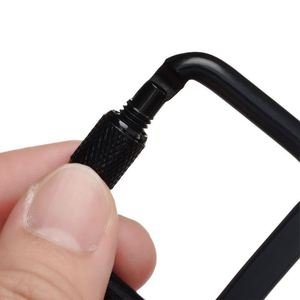 Custom Logo Aluminum Screw Gate Square Locking Carabiner Clip <b>Snap</b> <b>Hook</b> Keychain for Promotional Activities - Product Image 3