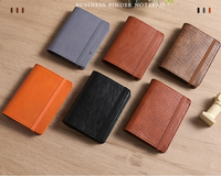 Carnet de notes en cuir A6 personnalisé bloc-notes de poche en PU avec 6 classeur à anneaux Agenda Planner Organisateur rechargeable à feuilles mobiles avec bande élastique