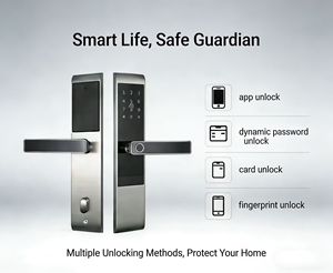 Serrure intelligente haute sécurité INVLOCK pour portes en acier, reconnaissance d'empreintes digitales, RFID, Wi-Fi, application TTLOCK, matériau en aluminium, cylindre de qualité - Product Image 3