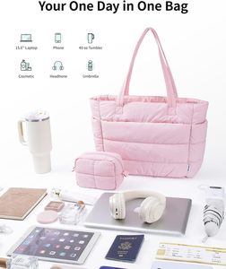 Borsa tote imbottita in nylon <span class=keywords><strong>per</strong></span> donna, borsa tote imbottita <span class=keywords><strong>per</strong></span> lavoro, infermiera, insegnante, borsa a tracolla trapuntata <span class=keywords><strong>per</strong></span> viaggi, palestra, regali - Product Image 6