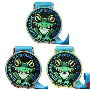 Nouvelles médailles de natation en émail 3D avec figurine de grenouille pulvérisée en couleur, fabriquées en alliage de zinc, médailles métalliques personnalisées pour événements sportifs et clubs - Product Image 1