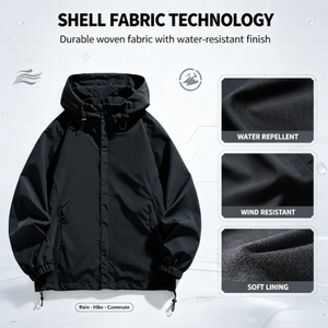 Chaqueta Unisex Grande y Alta con Múltiples Bolsillos, Tallas Europeas XL-6XL, Capucha Desmontable, <span class=keywords><strong>Cortavientos</strong></span> para Parejas, Ropa Exterior, Marca Privada OEM - Product Image 2