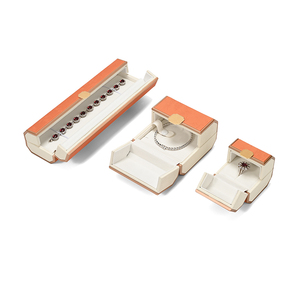 FANXI - Cajas de Embalaje para Pendientes de Diamantes de Microfibra de Múltiples Colores, Caja de Joyería de Doble Apertura para Collares y Colgantes - Product Image 2