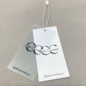 Tùy chỉnh in logo rõ ràng PVC treo thẻ quần áo may mặc hangtags sang trọng giấy Frosted PVC quần áo <span class=keywords><strong>Swing</strong></span> thẻ với logo - Product Image 2