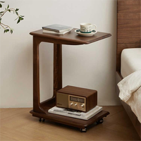 Table basse moderne minimaliste convertible à double niveau en bois massif avec rangement intégré, table d'angle mobile pour salon