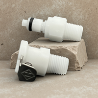 Raccords à valve filetés flexibles en ligne BRT Acetal 1/4 NPT, en acier inoxydable 316, avec ressort de valve, déconnexion rapide pneumatique, taille 1/4''