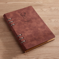 Carnet A5 à feuilles mobiles, esthétique haut de gamme, pour réunions d'affaires, papier épais, rechargeable, journal de bureau, personnalisable en gros