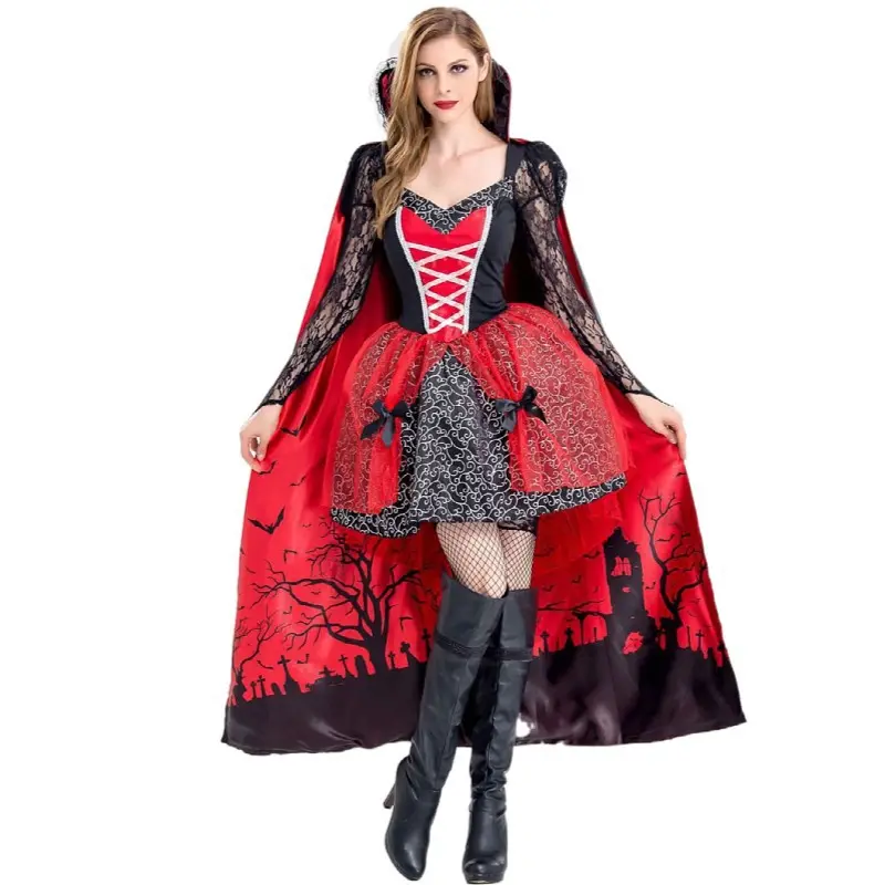 2023 yeni varış yetişkin kadın cadılar bayramı Cosplay giyinmek Set seksi vampir kostüm HCAD-004