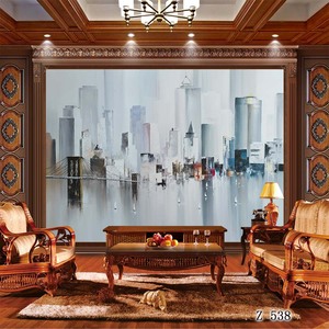 Tranh Trừu Tượng Thành Phố Hiện Đại Tranh Sơn Dầu Trang Trí Phòng Khách Sạn Tranh Sơn Dầu Trên Vải Bố Tranh Phong Cảnh Cảnh Biển - Product Image 2