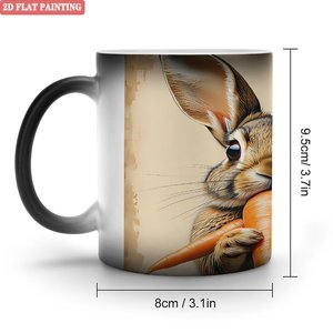 Frosted Black <b>Ceramic</b> Mug 11oz Heat Activated Drinking <b>Cup</b> Indoor Outdoor Use - Product Image 1