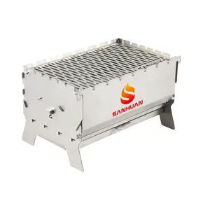 Sanhuan Aço inoxidável Portátil Churrasco Dobrável Camping Gás BBQ grill Outdoor Charcoal