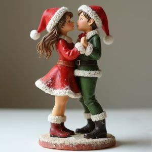 2026 nueva pareja de Navidad estatua de baile fabricante de artesanías de resina al por mayor adornos de resina personalizados regalos del Festival - Product Image 2