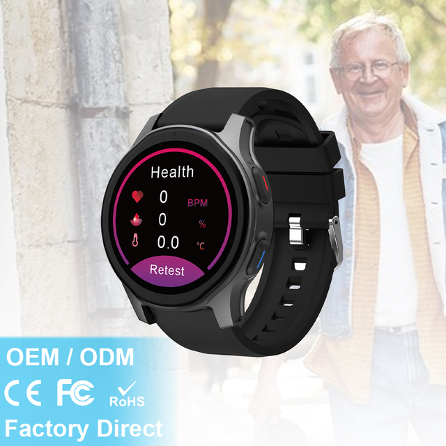 L18 Smart Elderly Watch PPG Heart Rate Monitoring 4G Emergency Open IP67 Large Display Answer Call Silica Gel Band Calendar