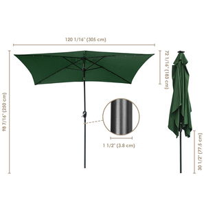 Logo personnalisé de conception OEM, Parasol Commercial de 2M 2.7M 8 pieds 9 pieds avec support/ - Product Image 1