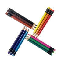 Ensemble de 12 crayons de couleur HB mini en plastique pour enfants, effaçables, cadeau, non toxique, triangle, 3,5 pouces avec gomme, Lapis De Cor