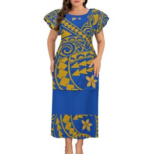 Colección de otoño, conjunto de dos piezas de diseño tradicional samoano polinesio personalizado, Mangas de burbuja de sésamo, estilo de moda <span class=keywords><strong>KPOP</strong></span> Natural - Product Image 6