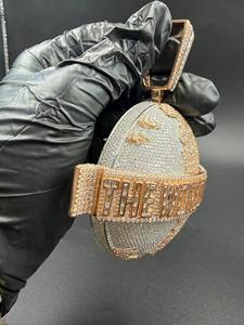 Colgante de globo terráqueo de moissanita personalizado, con incrustaciones de circonitas, de plata de ley 925, estilo Hip Hop - Product Image 2