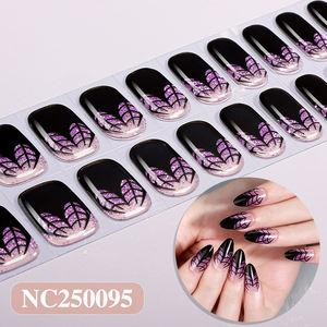 Tiras de <span class=keywords><strong>Uñas</strong></span> de Gel Semicuradas, Requiere Lámpara UV, 20 Piezas, Envolturas para <span class=keywords><strong>Uñas</strong></span>, Manicura Francesa, Tiras de Esmalte de Gel, Pegatinas para <span class=keywords><strong>Uñas</strong></span> de Halloween - Product Image 5
