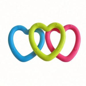 Juguetes para Perros con Forma de Corazón Coloridos y Personalizados, Juguete Masticable para Perros de TPR para Limpiar los Dientes - Product Image 1