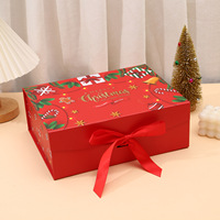 Emballage cadeau de Noël haut de gamme écologique, rigide, avec finition mate, nœud monobloc et fermeture magnétique, vente en gros - Meilleures ventes