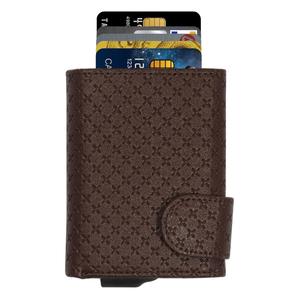 Portefeuille en aluminium et PU CardHoda, motif X, blocage RFID, porte-cartes 4-6 cartes, court, unisexe - Product Image 2
