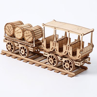 Puzzle 3D en bois à assembler soi-même, modèle de wagon de train rétro, jouet décoratif