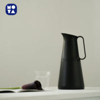 MOYA Nouvelle conception Carafe à thé en acier inoxydable à double paroi de 1 litre Pot à vide isolé Couvercle hermétique Style minimaliste Isolation de 12 à 24 heures
