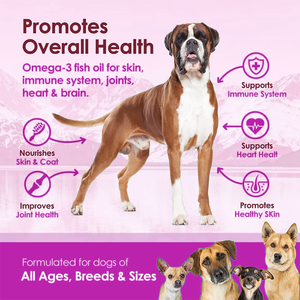 Pure Omega 3 Óleo de Peixe Cápsulas para Cães-Wild-Caught Islândia Proveniente Rápida Absorção Suporte Imunológico Vitaminas Minerais Saúde da pele - Product Image 3