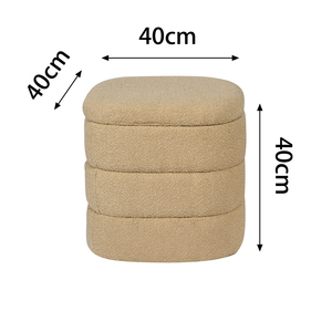 Sgabello <span class=keywords><strong>stile</strong></span> <span class=keywords><strong>modernista</strong></span> bianco sedile rotondo Pouf ottomana per soggiorno - Product Image 2