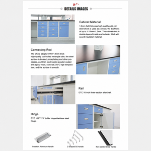 Meubles de laboratoire de <span class=keywords><strong>chimie</strong></span> blanche Table de travail de laboratoire avec armoire murale Banc de laboratoire Postes de travail modulaires - Product Image 6