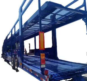 Poros ganda struktur bingkai Mobil truk trailer Pembawa kendaraan semi trailer lantai hidrolik SUV pembawa trailer