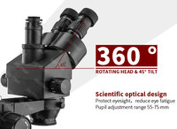 Double Boom Stand Zoom Trinocular Stereo Microscope for Mobile Phone PCB Soldering 7-45X