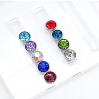 G23 Titane Gemme sans fil Face avant Top Trendy Unisex Rhinestone Jewelry Wedding Party Engagement Anniversary Ball All