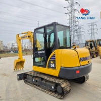 Excavatrice hydraulique Komatsu PC56 d'occasion, 5,3 tonnes, pour travaux de construction