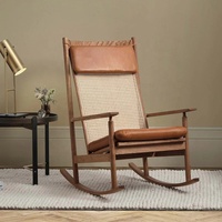Chaise à bascule de loisirs en bois massif rétro nordique