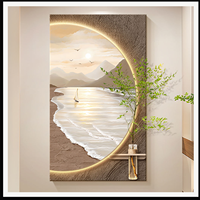 Panneau mural 3D en pierre de grès motif feuille courbée pour salon, entrée, hôtel – Décoration intérieure douce et minimaliste