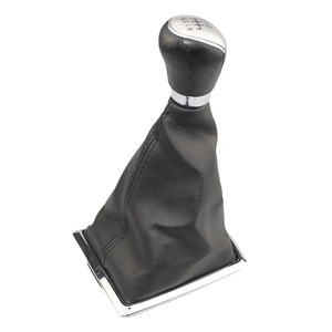 Pommeau de levier de vitesse en cuir pour Ford Focus, avec boule argentée mate, design ergonomique pour voitures à transmission manuelle - Product Image 5