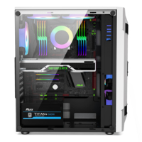 Boîtier PC AntarcChill Fashion Mid Tower avec panneau en maille, boîtier ATX avec panneau frontal en maille pour un flux d'air élevé, boîtier tendance avec 8 positions pour ventilateurs
