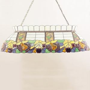 Lustre rectangulaire Tiffany de style européen de 42 pouces avec motif de fruits en verre teinté pour salle à manger, hôtel, décoration d'éclairage - Product Image 5