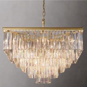 Lustre en cristal rond en forme de tambour, corps doré, ampoule LED E27, lumière chaude 2700K, luminaire suspendu pour salon, grande taille - Product Image 5